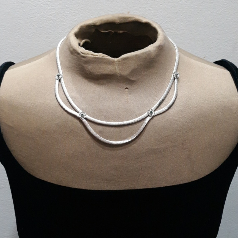Vintage Silver-Tone Double Strand Necklace